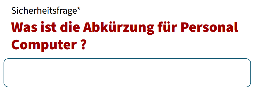 DSGVO-konformes Captcha für Formulare